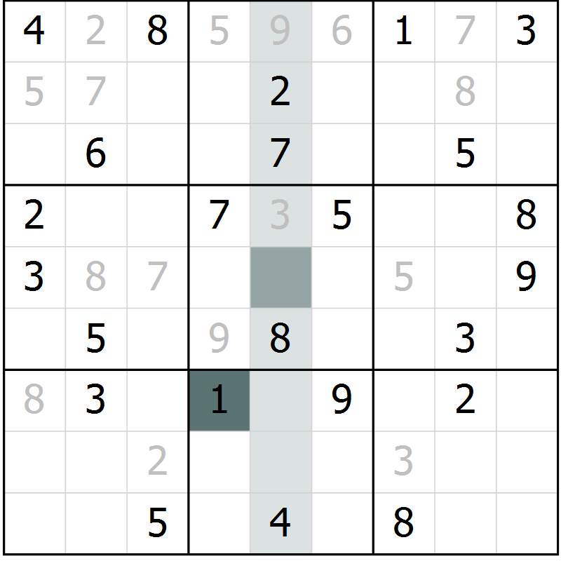 Position des candidats pour la solution de la Gr 4 page 6 du magazine de sudoku SUDOKU EXPERT n° 022