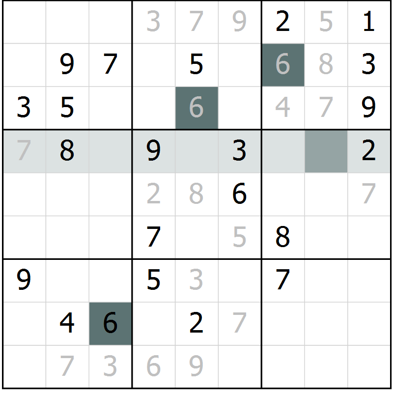 Position des candidats pour la solution de la Gr 40 page 42 du magazine de sudoku SUDOKU EXPERT n° 022
