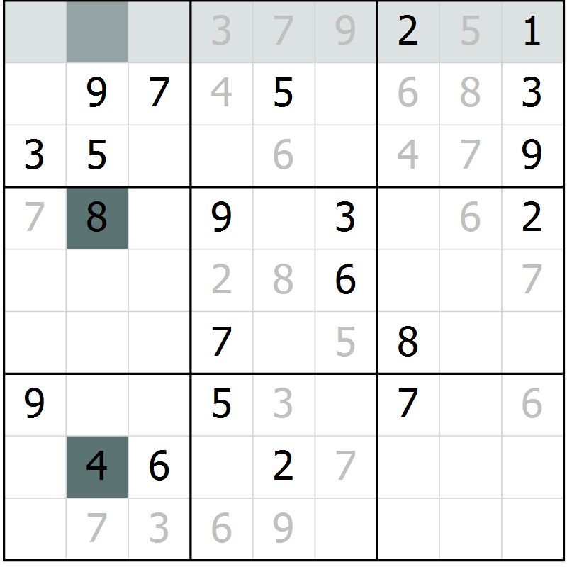 Position des candidats pour la solution de la Gr 40 page 42 du magazine de sudoku SUDOKU EXPERT n° 022