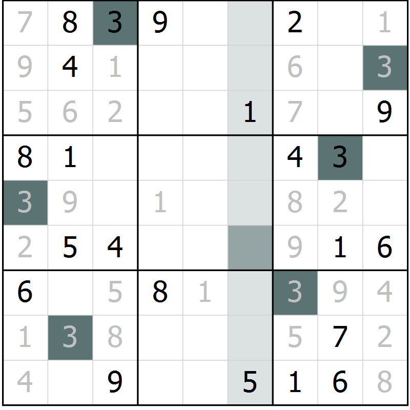 Position des candidats pour la solution de la Gr 41 page 43 du magazine de sudoku SUDOKU EXPERT n° 022
