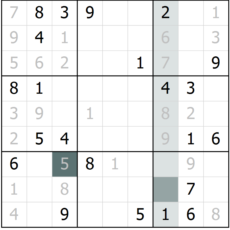 Position des candidats pour la solution de la Gr 41 page 43 du magazine de sudoku SUDOKU EXPERT n° 022