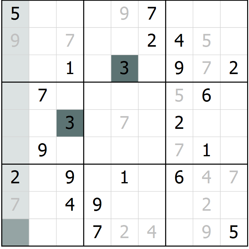 Position des candidats pour la solution de la Gr 42 page 44 du magazine de sudoku SUDOKU EXPERT n° 022