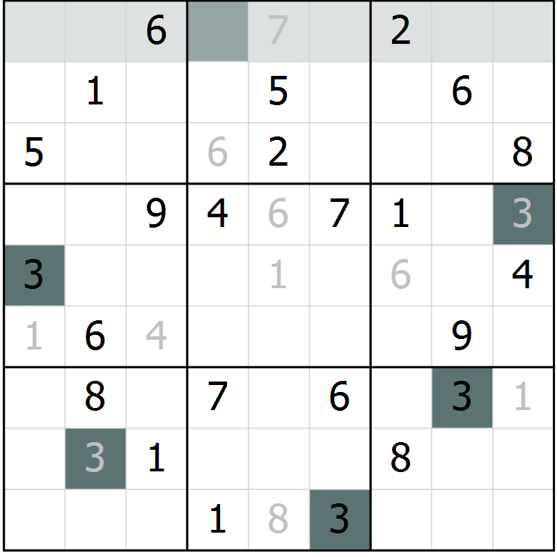 Position des candidats pour la solution de la Gr 43 page 45 du magazine de sudoku SUDOKU EXPERT n° 022