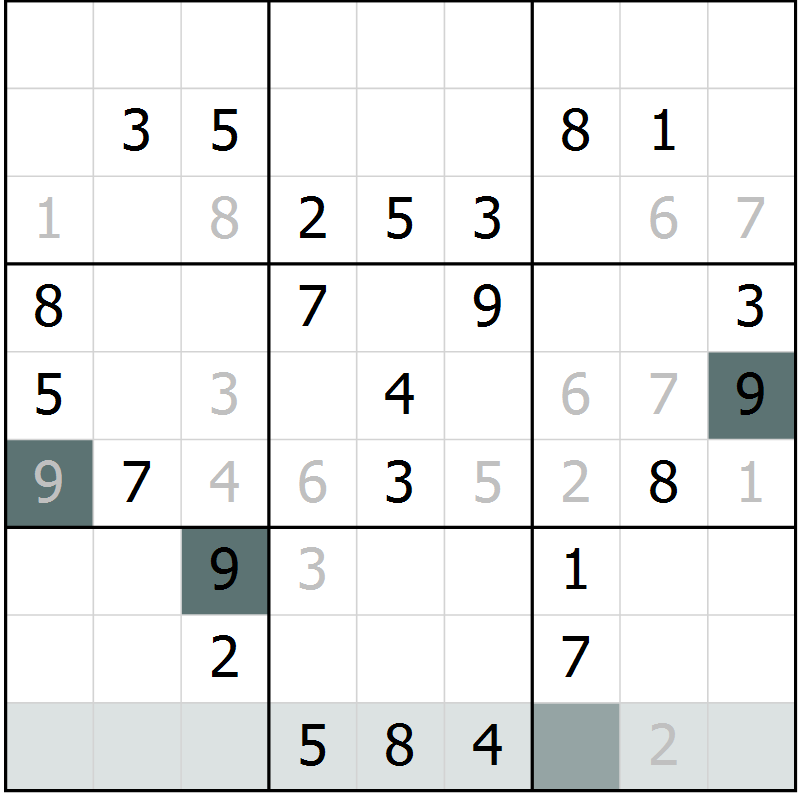 Position des candidats pour la solution de la Gr 45 page 47 du magazine de sudoku SUDOKU EXPERT n° 022