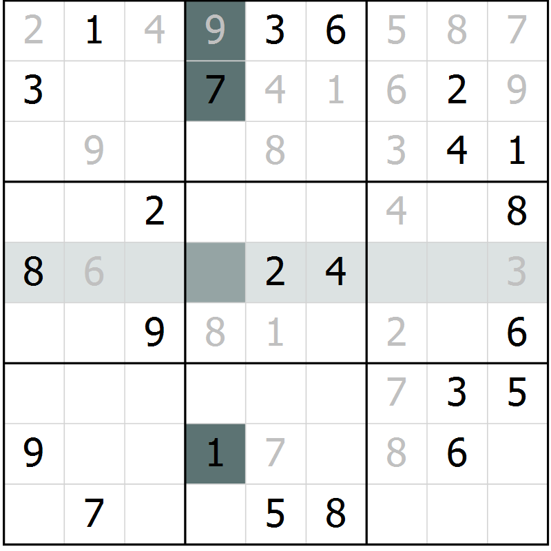 Position des candidats pour la solution de la Gr 46 page 48 du magazine de sudoku SUDOKU EXPERT n° 022