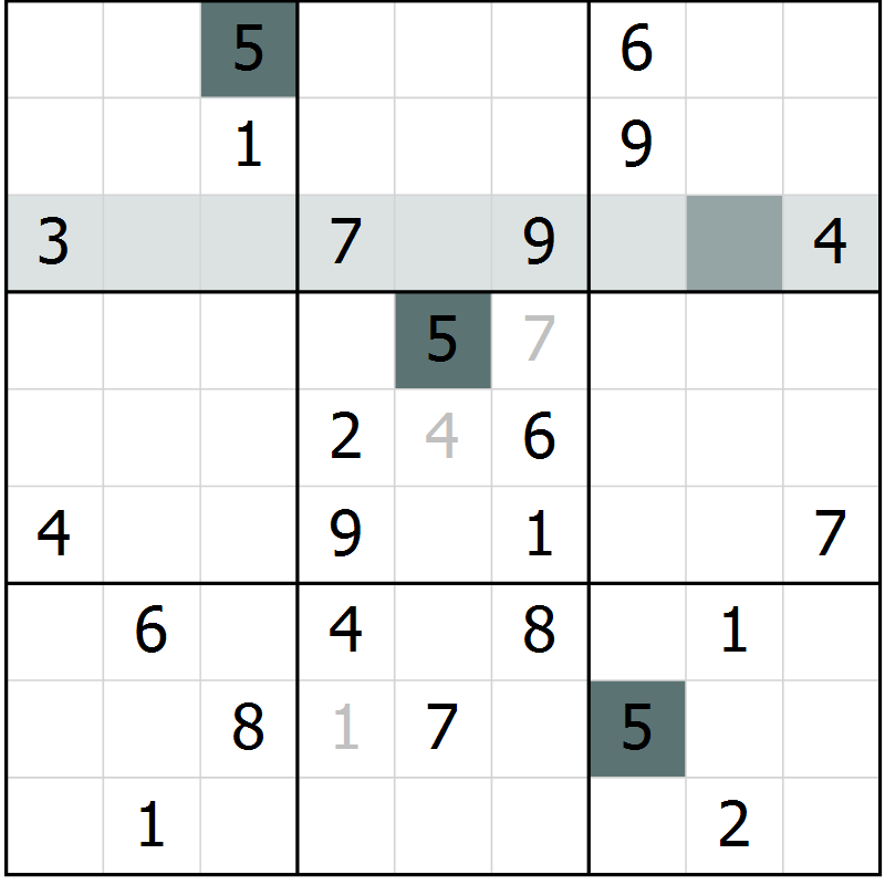 Position des candidats pour la solution de la Gr 47 page 49 du magazine de sudoku SUDOKU EXPERT n° 022