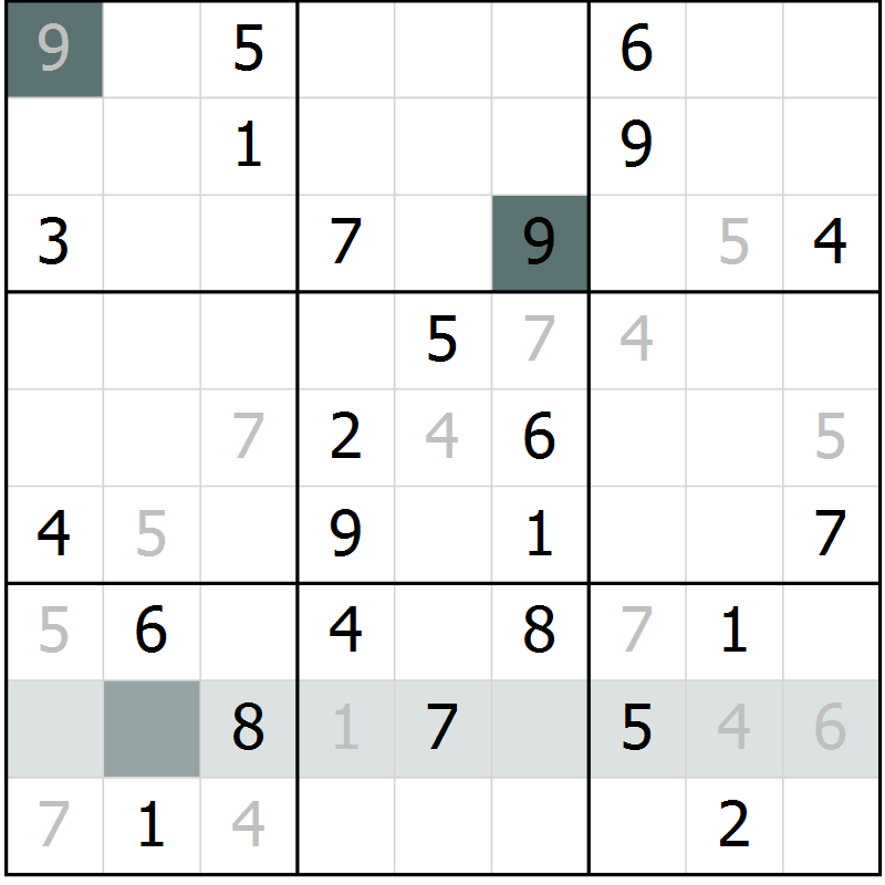 Position des candidats pour la solution de la Gr 47 page 49 du magazine de sudoku SUDOKU EXPERT n° 022