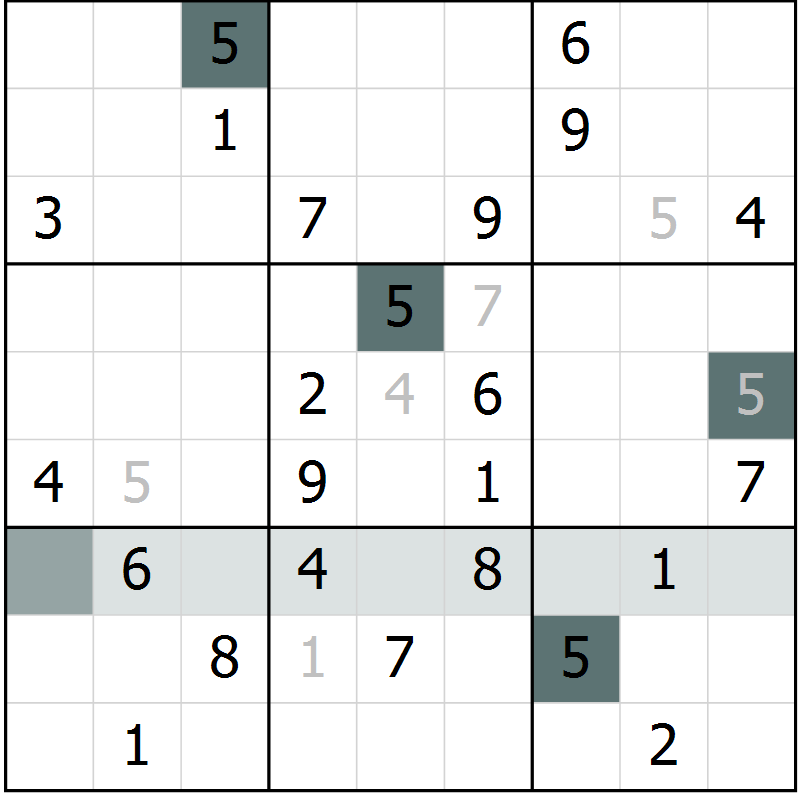 Position des candidats pour la solution de la Gr 47 page 49 du magazine de sudoku SUDOKU EXPERT n° 022