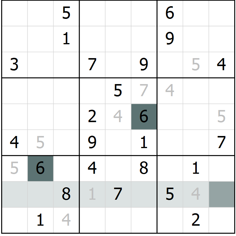 Position des candidats pour la solution de la Gr 47 page 49 du magazine de sudoku SUDOKU EXPERT n° 022