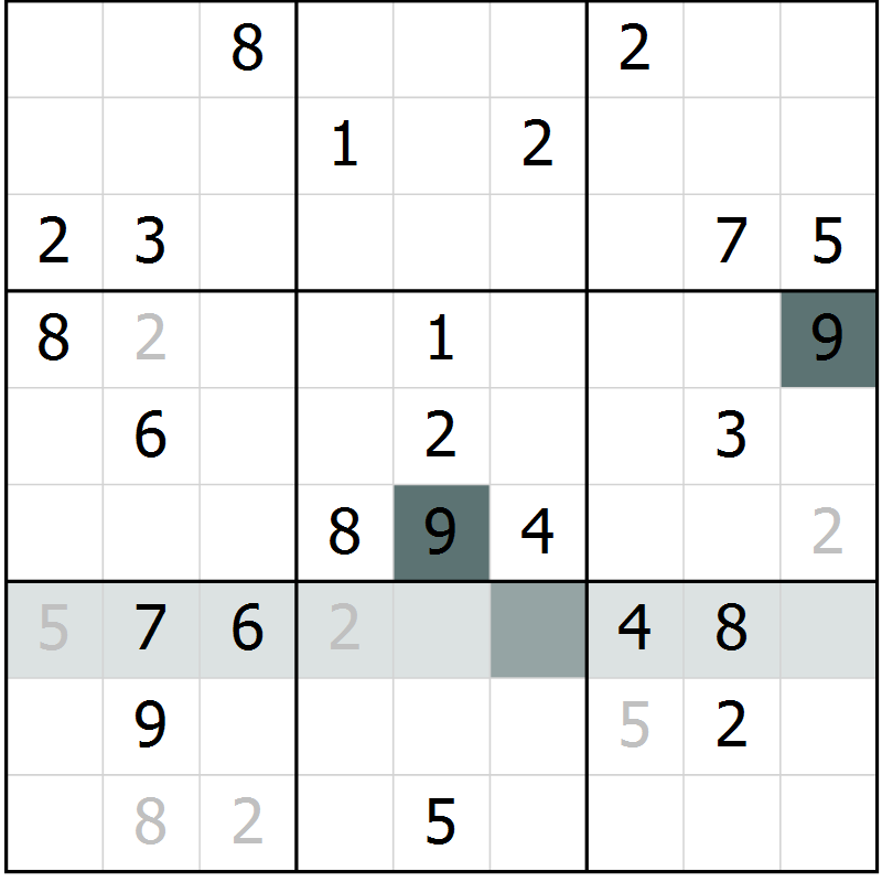 Position des candidats pour la solution de la Gr 48 page 50 du magazine de sudoku SUDOKU EXPERT n° 022