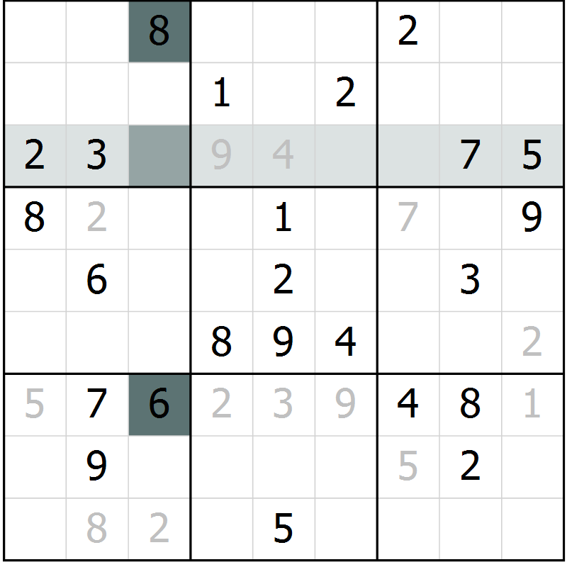 Position des candidats pour la solution de la Gr 48 page 50 du magazine de sudoku SUDOKU EXPERT n° 022