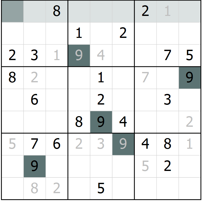 Position des candidats pour la solution de la Gr 48 page 50 du magazine de sudoku SUDOKU EXPERT n° 022