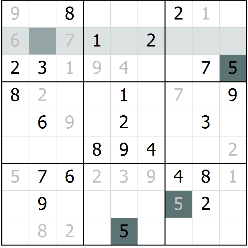 Position des candidats pour la solution de la Gr 48 page 50 du magazine de sudoku SUDOKU EXPERT n° 022