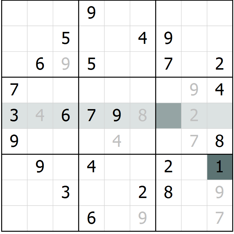 Position des candidats pour la solution de la Gr 49 page 51 du magazine de sudoku SUDOKU EXPERT n° 022