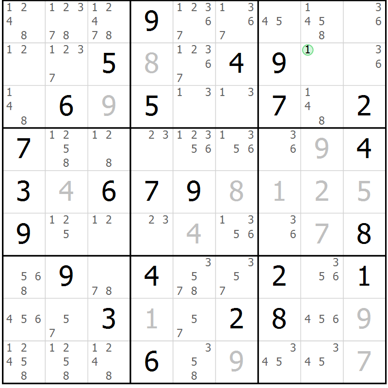 Position des candidats pour la solution de la Gr 49 page 51 du magazine de sudoku SUDOKU EXPERT n° 022