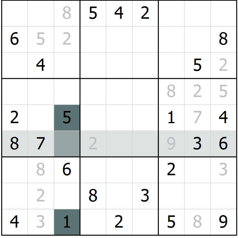 Position des candidats pour la solution de la Gr 5 page 7 du magazine de sudoku SUDOKU EXPERT n° 022