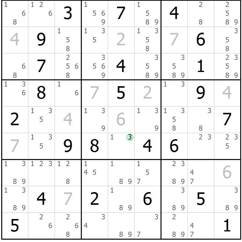 Position des candidats pour la solution de la Gr 50 page 52 du magazine de sudoku SUDOKU EXPERT n° 022