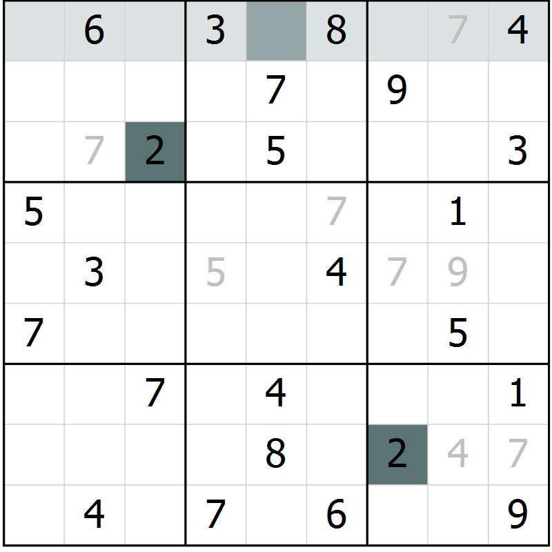 Position des candidats pour la solution de la Gr 51 page 53 du magazine de sudoku SUDOKU EXPERT n° 022