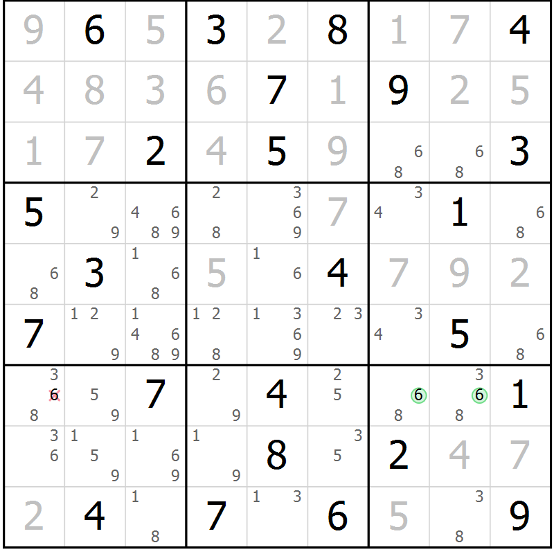 Position des candidats pour la solution de la Gr 51 page 53 du magazine de sudoku SUDOKU EXPERT n° 022