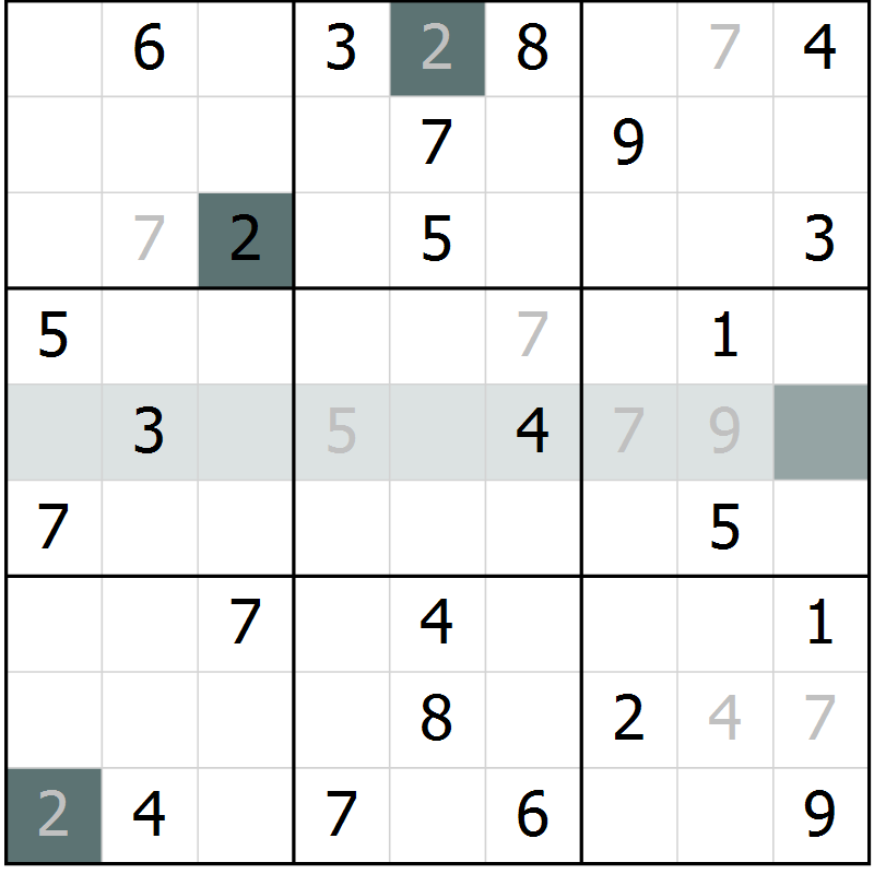 Position des candidats pour la solution de la Gr 51 page 53 du magazine de sudoku SUDOKU EXPERT n° 022