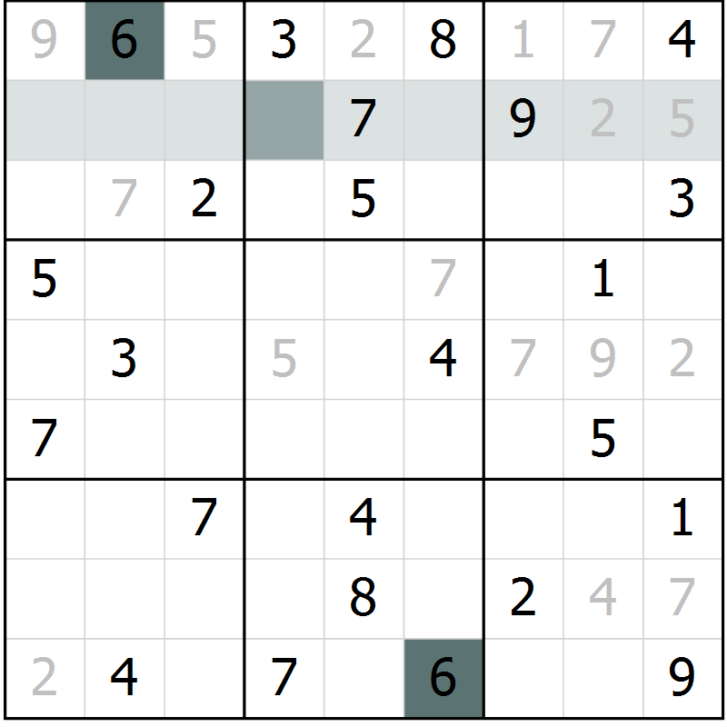 Position des candidats pour la solution de la Gr 51 page 53 du magazine de sudoku SUDOKU EXPERT n° 022