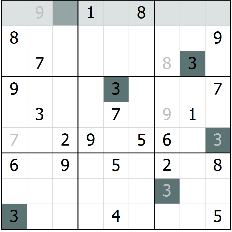 Position des candidats pour la solution de la Gr 52 page 54 du magazine de sudoku SUDOKU EXPERT n° 022