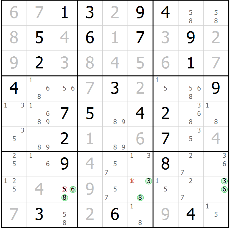 Position des candidats pour la solution de la Gr 53 page 55 du magazine de sudoku SUDOKU EXPERT n° 022