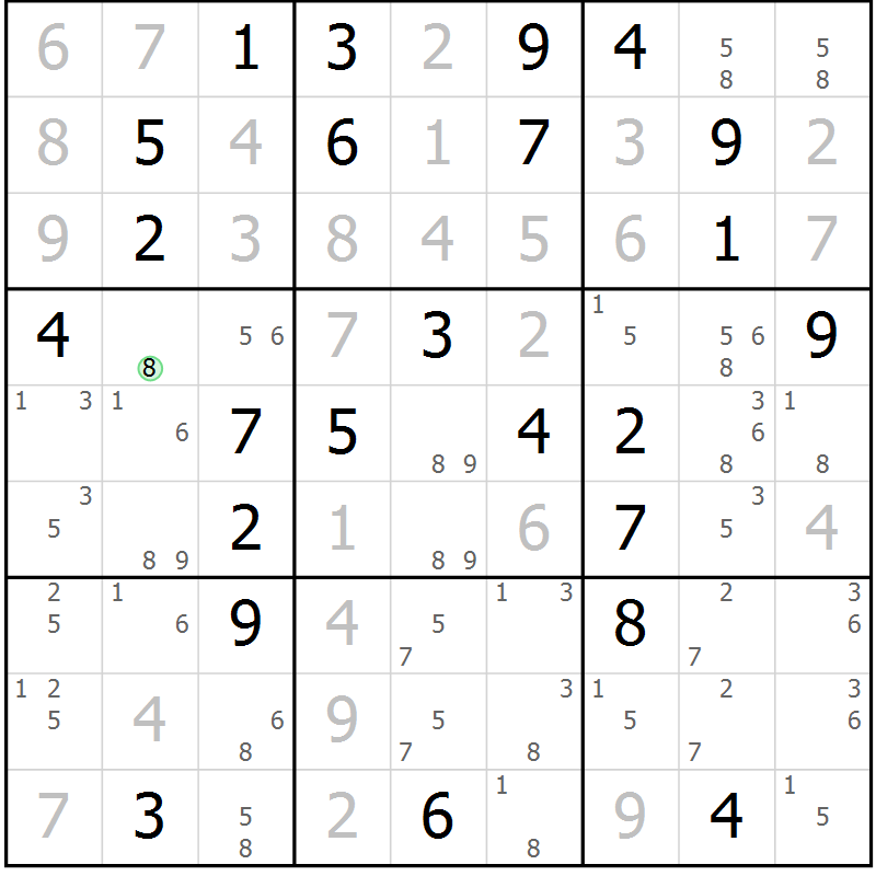 Position des candidats pour la solution de la Gr 53 page 55 du magazine de sudoku SUDOKU EXPERT n° 022