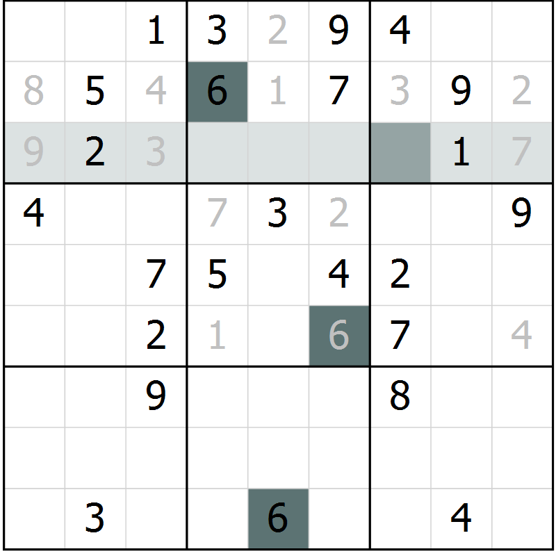 Position des candidats pour la solution de la Gr 53 page 55 du magazine de sudoku SUDOKU EXPERT n° 022