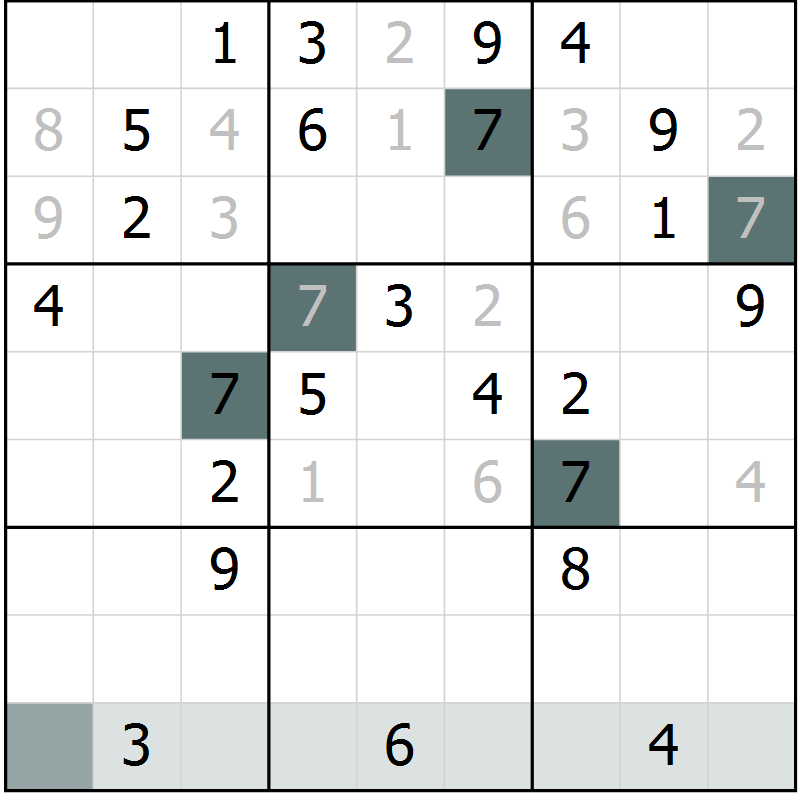 Position des candidats pour la solution de la Gr 53 page 55 du magazine de sudoku SUDOKU EXPERT n° 022