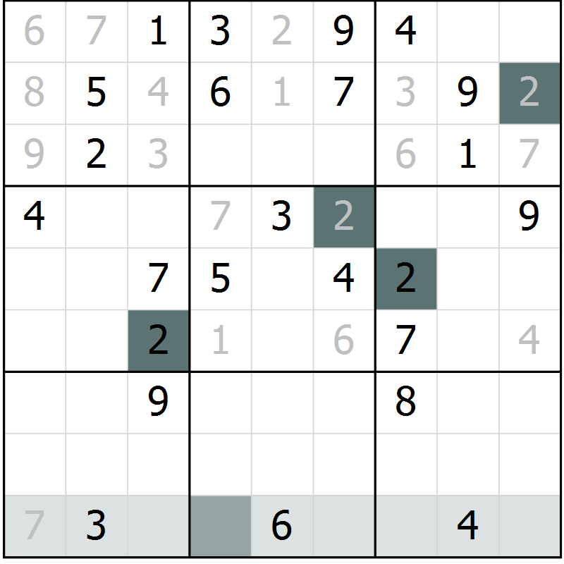 Position des candidats pour la solution de la Gr 53 page 55 du magazine de sudoku SUDOKU EXPERT n° 022