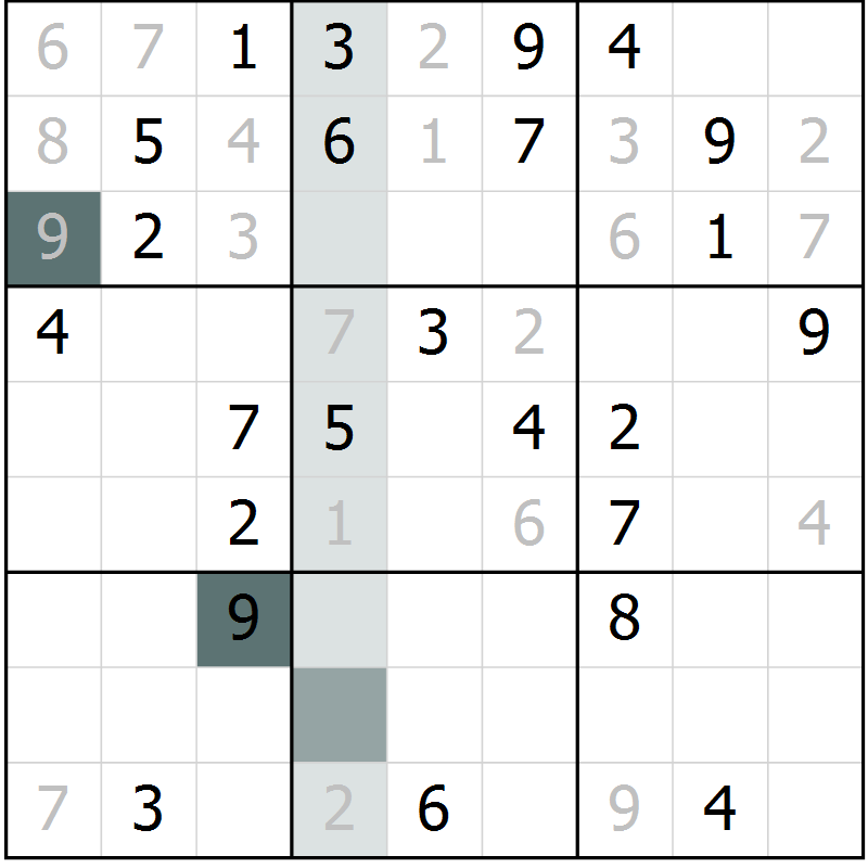 Position des candidats pour la solution de la Gr 53 page 55 du magazine de sudoku SUDOKU EXPERT n° 022
