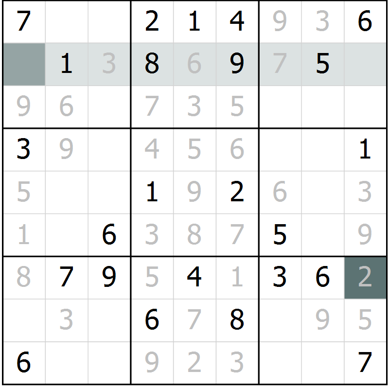 Position des candidats pour la solution de la Gr 54 page 56 du magazine de sudoku SUDOKU EXPERT n° 022