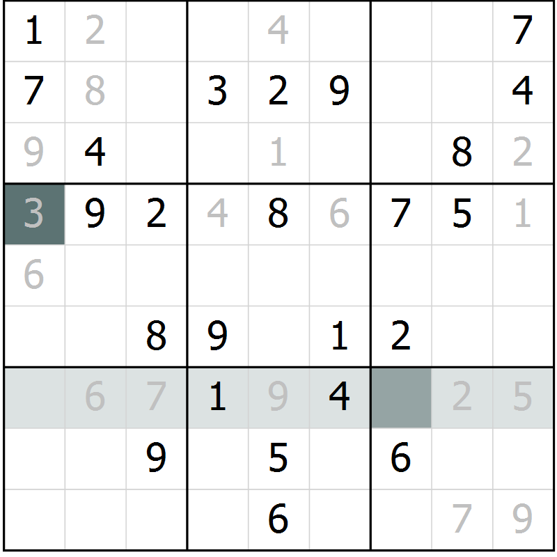 Position des candidats pour la solution de la Gr 55 page 57 du magazine de sudoku SUDOKU EXPERT n° 022