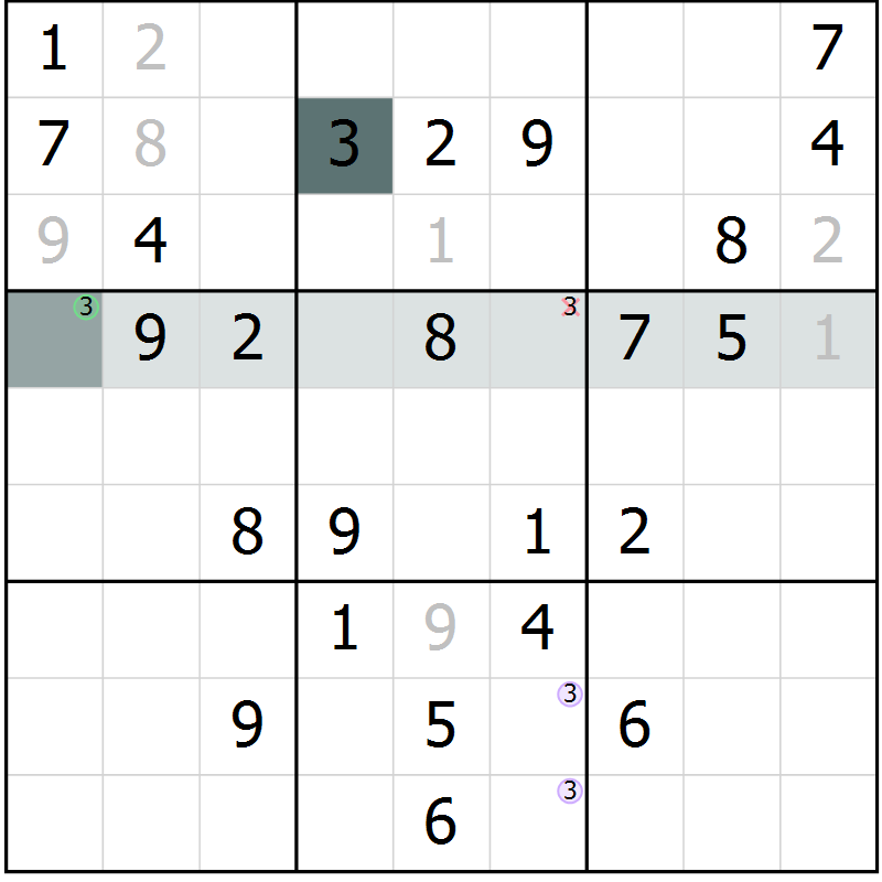 Position des candidats pour la solution de la Gr 55 page 57 du magazine de sudoku SUDOKU EXPERT n° 022