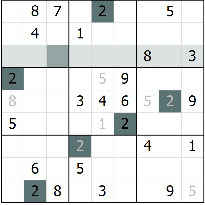Position des candidats pour la solution de la Gr 56 page 58 du magazine de sudoku SUDOKU EXPERT n° 022