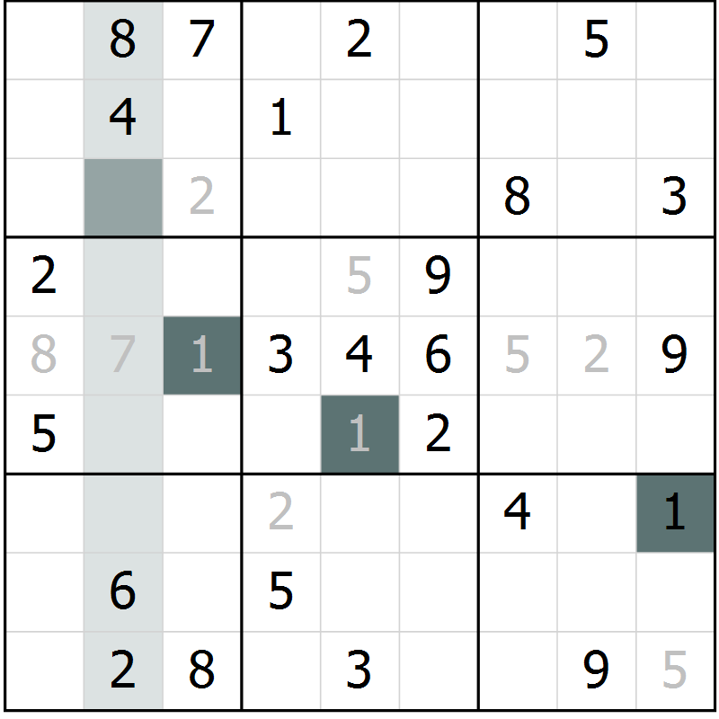 Position des candidats pour la solution de la Gr 56 page 58 du magazine de sudoku SUDOKU EXPERT n° 022