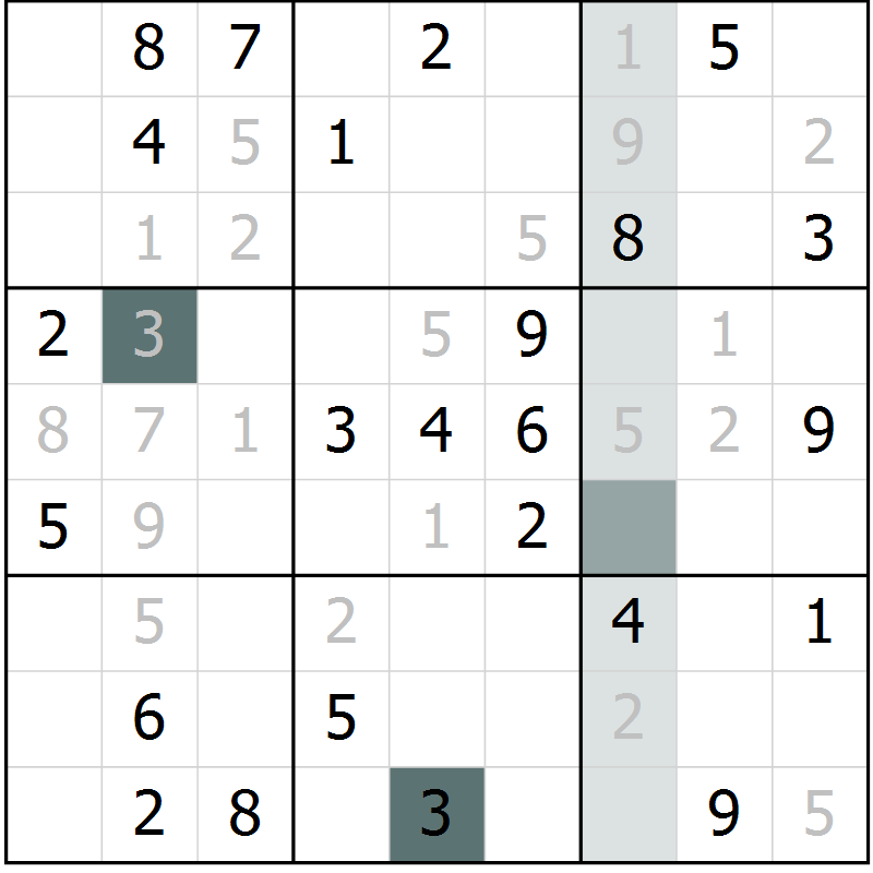 Position des candidats pour la solution de la Gr 56 page 58 du magazine de sudoku SUDOKU EXPERT n° 022