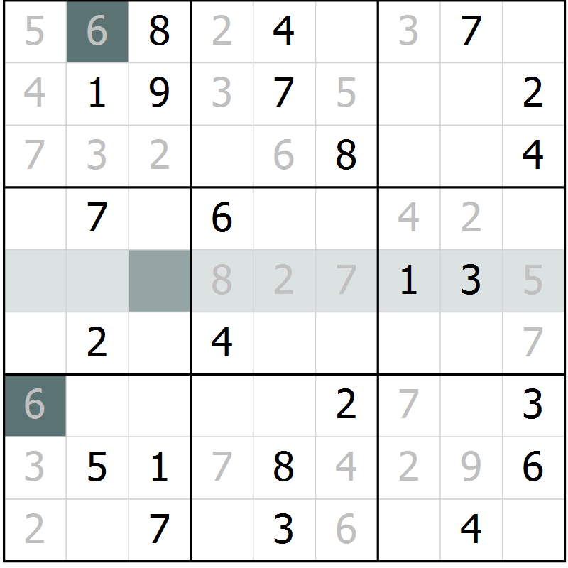 Position des candidats pour la solution de la Gr 57 page 59 du magazine de sudoku SUDOKU EXPERT n° 022