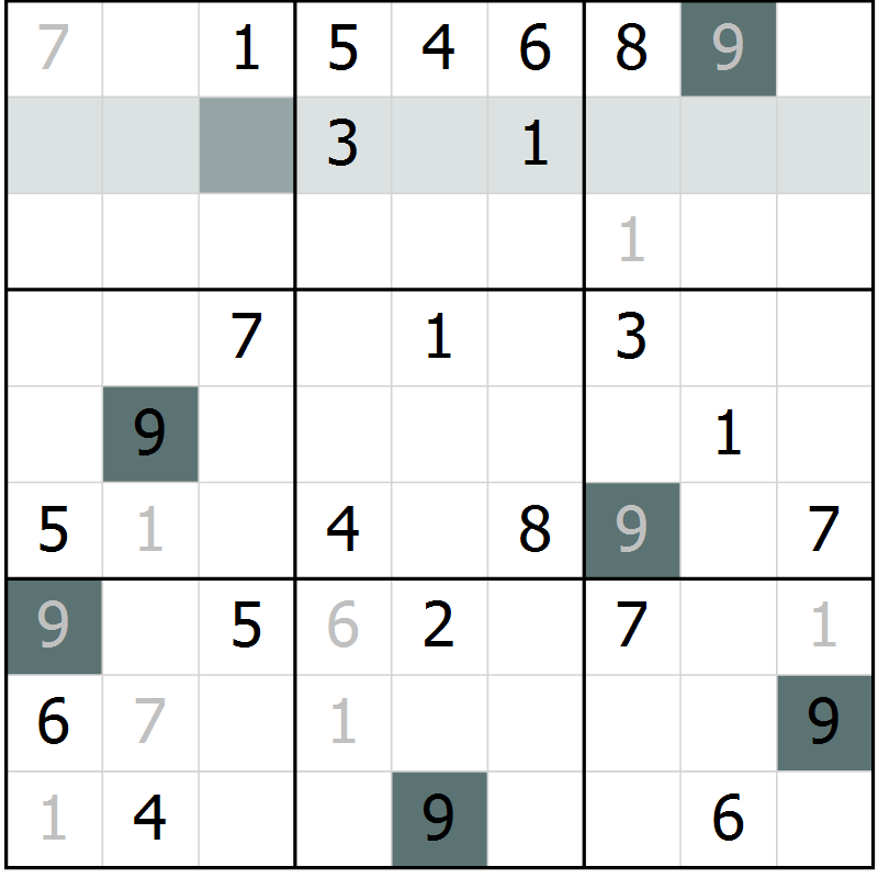 Position des candidats pour la solution de la Gr 58 page 60 du magazine de sudoku SUDOKU EXPERT n° 022