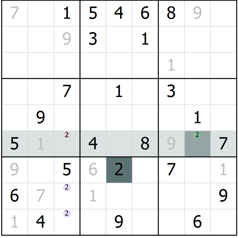 Position des candidats pour la solution de la Gr 58 page 60 du magazine de sudoku SUDOKU EXPERT n° 022