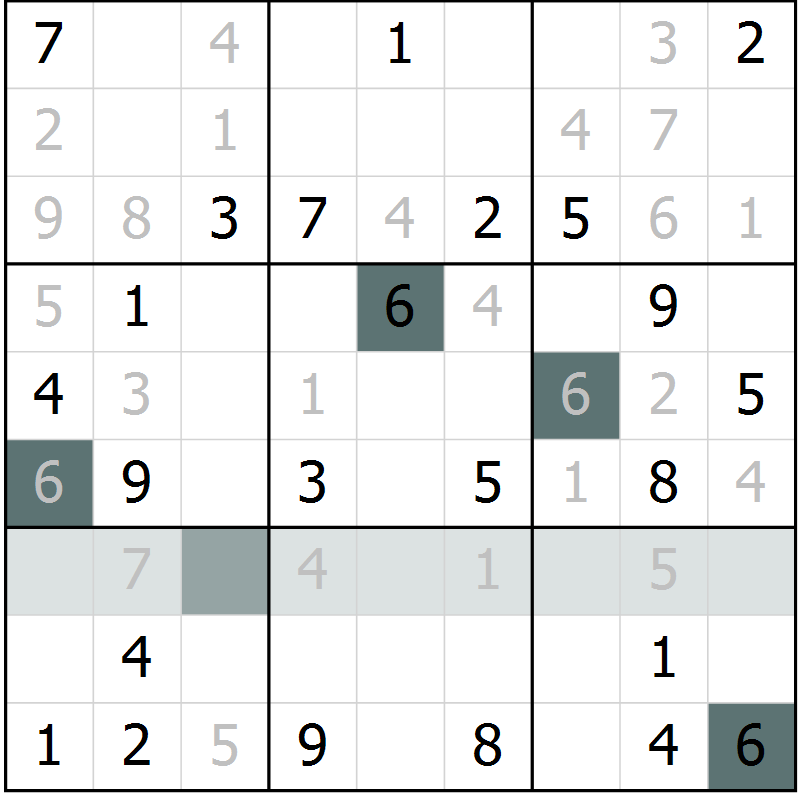 Position des candidats pour la solution de la Gr 59 page 61 du magazine de sudoku SUDOKU EXPERT n° 022