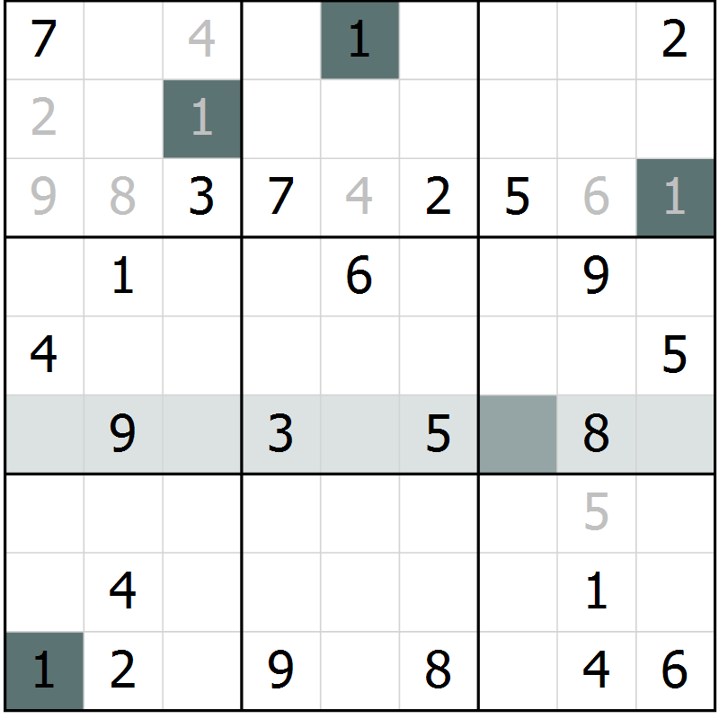Position des candidats pour la solution de la Gr 59 page 61 du magazine de sudoku SUDOKU EXPERT n° 022