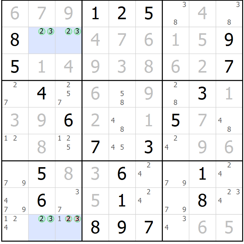 Position des candidats pour la solution de la Gr 60 page 62 du magazine de sudoku SUDOKU EXPERT n° 022