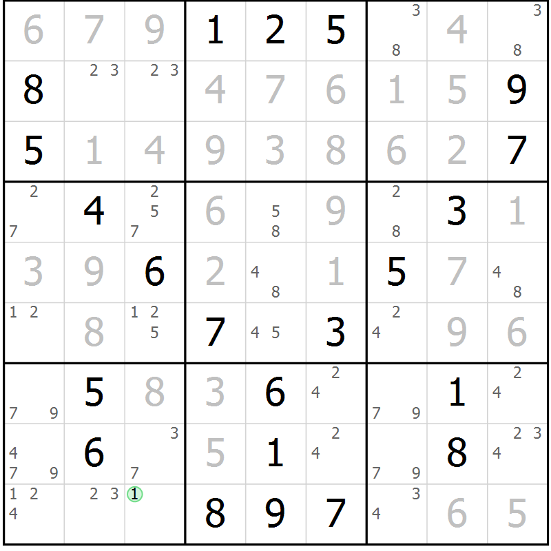 Position des candidats pour la solution de la Gr 60 page 62 du magazine de sudoku SUDOKU EXPERT n° 022