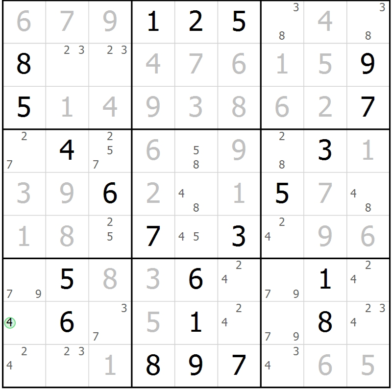 Position des candidats pour la solution de la Gr 60 page 62 du magazine de sudoku SUDOKU EXPERT n° 022