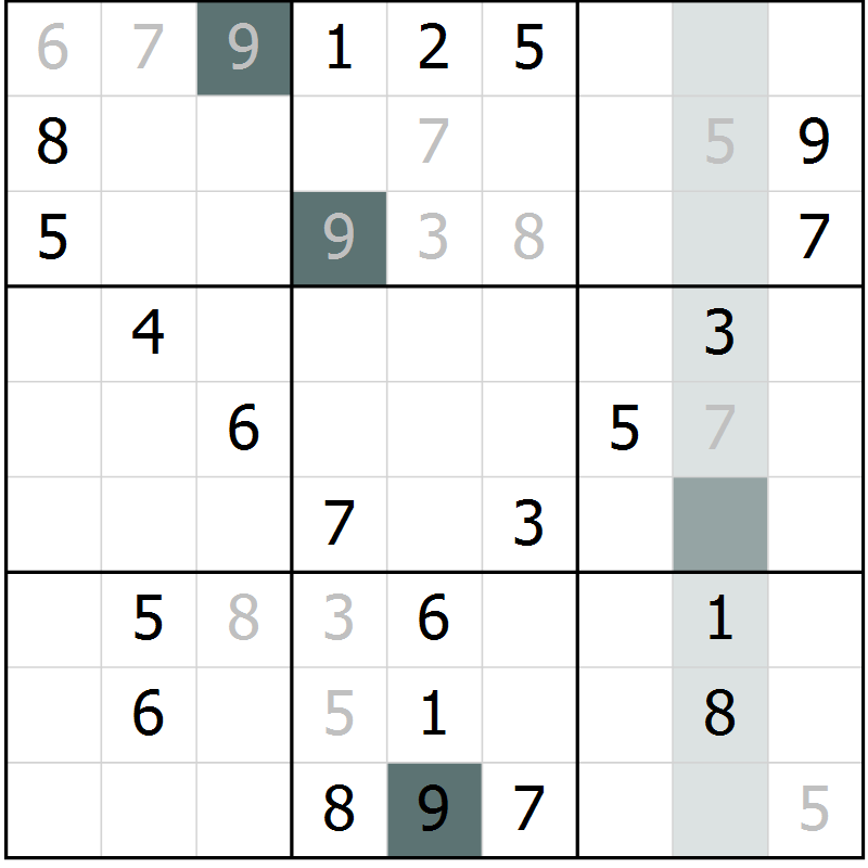 Position des candidats pour la solution de la Gr 60 page 62 du magazine de sudoku SUDOKU EXPERT n° 022