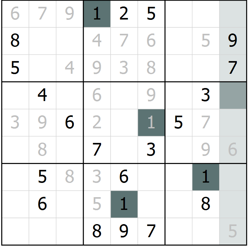 Position des candidats pour la solution de la Gr 60 page 62 du magazine de sudoku SUDOKU EXPERT n° 022