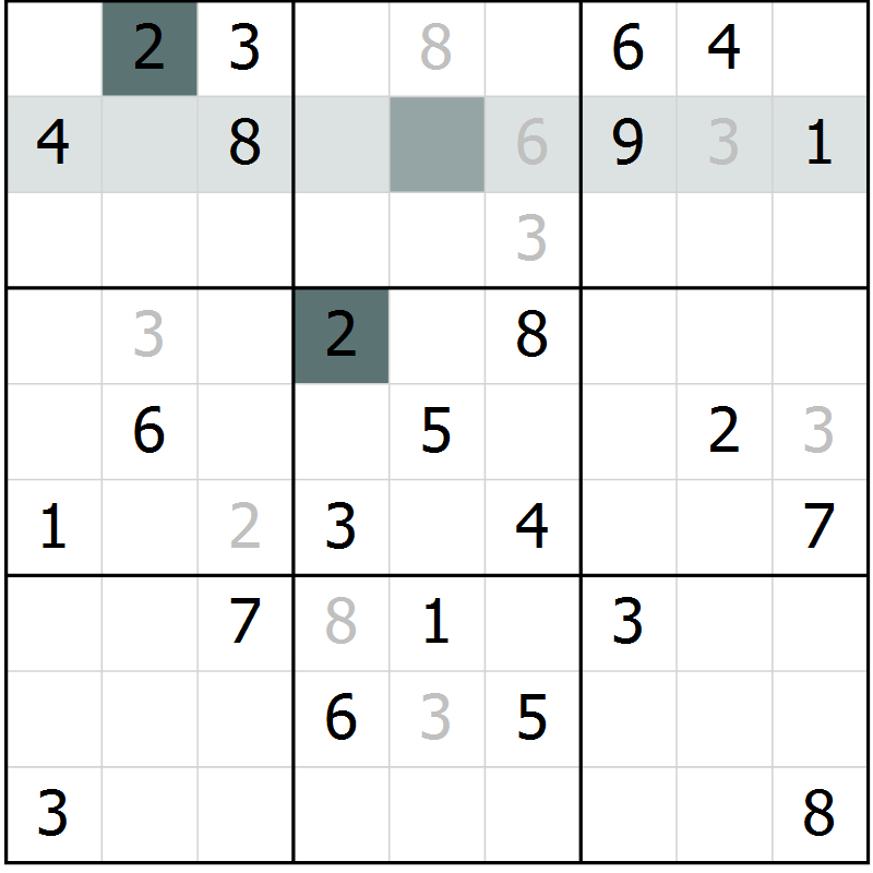 Position des candidats pour la solution de la Gr 62 page 64 du magazine de sudoku SUDOKU EXPERT n° 022