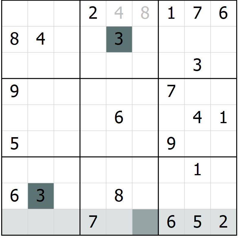 Position des candidats pour la solution de la Gr 63 page 65 du magazine de sudoku SUDOKU EXPERT n° 022